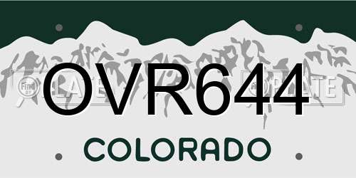 OVR644 Colorado License Plate