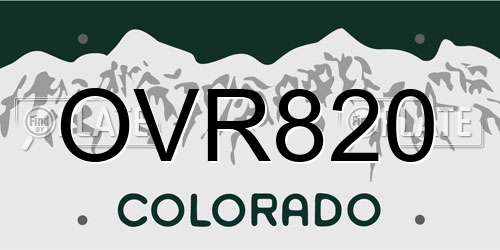 OVR820 Colorado License Plate