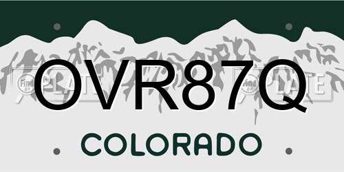 OVR87Q Colorado License Plate