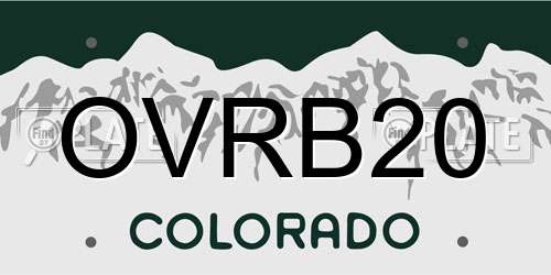 OVRB20 Colorado License Plate