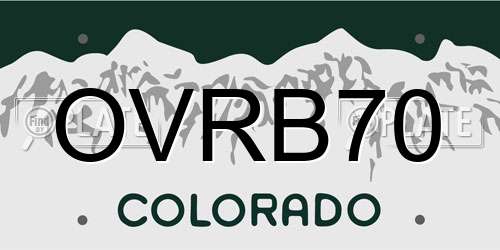 OVRB70 Colorado License Plate