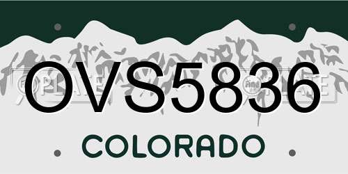 OVS5836 Colorado License Plate