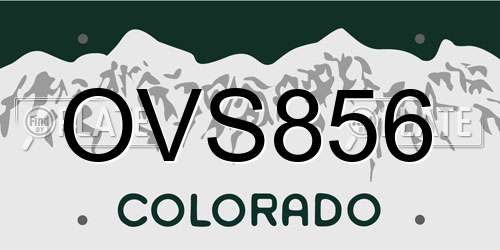 OVS856 Colorado License Plate