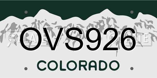 OVS926 Colorado License Plate