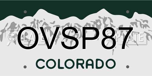 OVSP87 Colorado License Plate