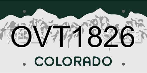 OVT1826 Colorado License Plate