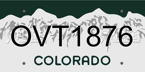 OVT1876 Colorado License Plate