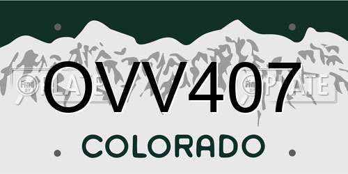 OVV407 Colorado License Plate