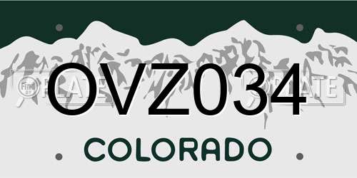 OVZ034 Colorado License Plate