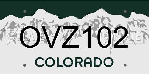 OVZ102 Colorado License Plate