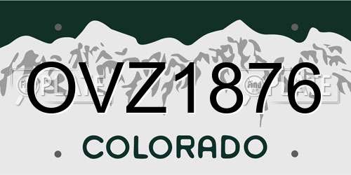 OVZ1876 Colorado License Plate