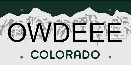 OWDEEE Colorado License Plate