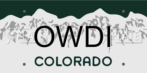 OWDI Colorado License Plate