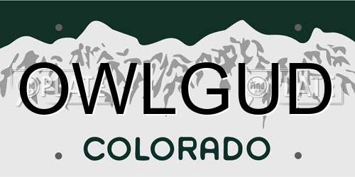OWLGUD Colorado License Plate