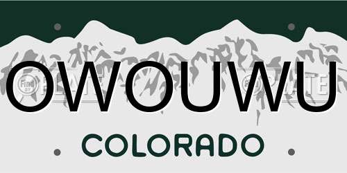 OWOUWU Colorado License Plate