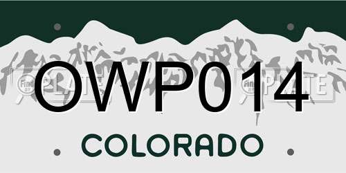 OWP014 Colorado License Plate