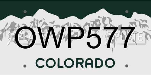 OWP577 Colorado License Plate