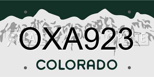 OXA923 Colorado License Plate