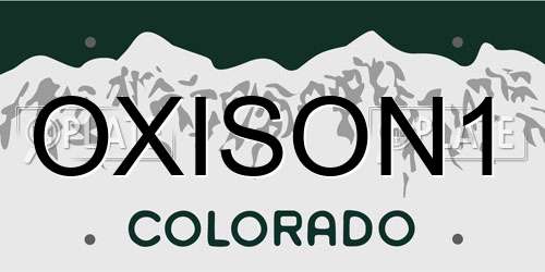 OXISON1 Colorado License Plate