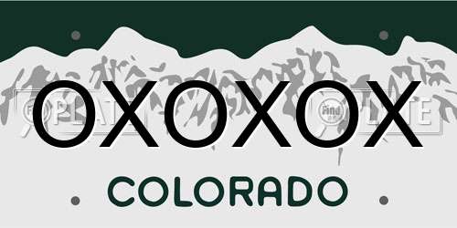 OXOXOX Colorado License Plate