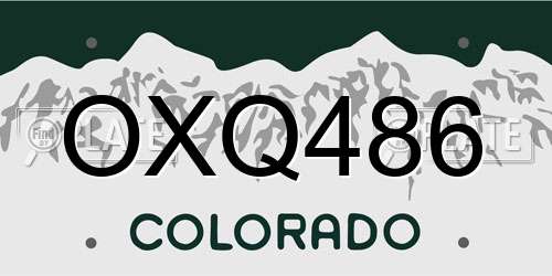 OXQ486 Colorado License Plate