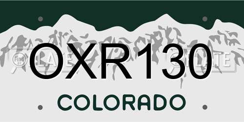 OXR130 Colorado License Plate