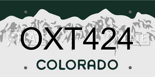OXT424 Colorado License Plate