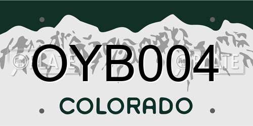 OYB004 Colorado License Plate