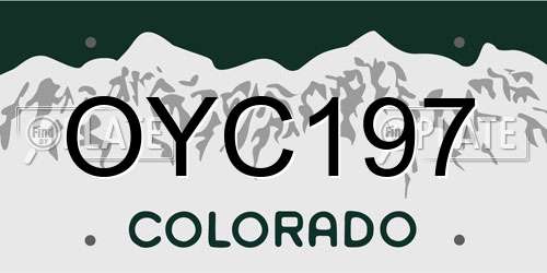 OYC197 Colorado License Plate