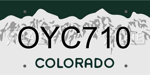 OYC710 Colorado License Plate