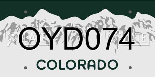 OYD074 Colorado License Plate