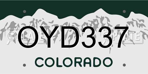 OYD337 Colorado License Plate