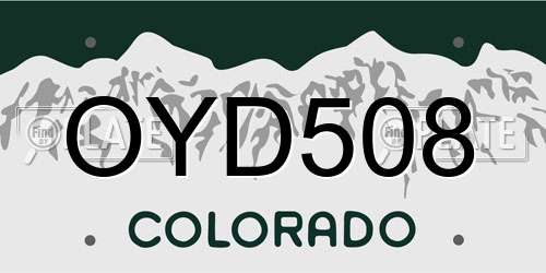 OYD508 Colorado License Plate