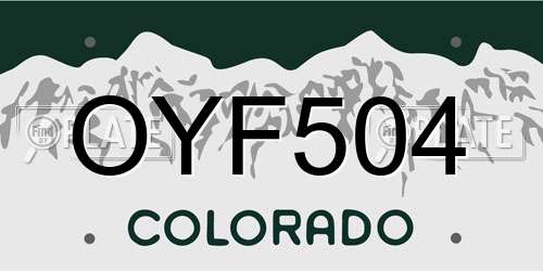 OYF504 Colorado License Plate