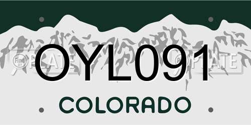 OYL091 Colorado License Plate