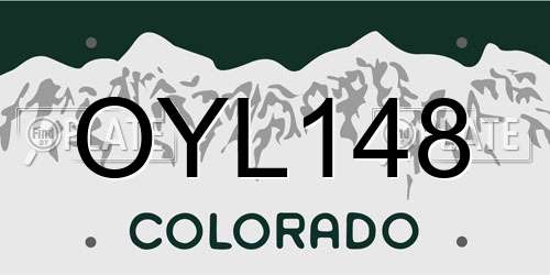 OYL148 Colorado License Plate