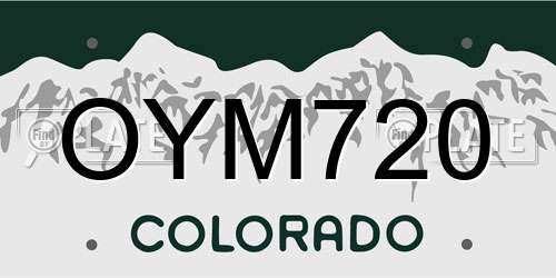 OYM720 Colorado License Plate