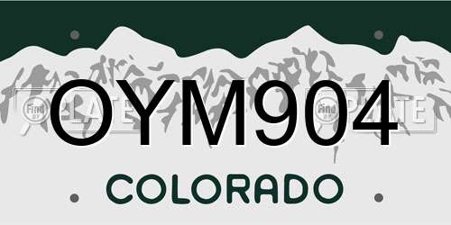 OYM904 Colorado License Plate