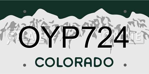 OYP724 Colorado License Plate