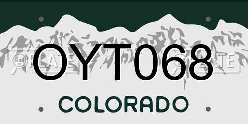OYT068 Colorado License Plate