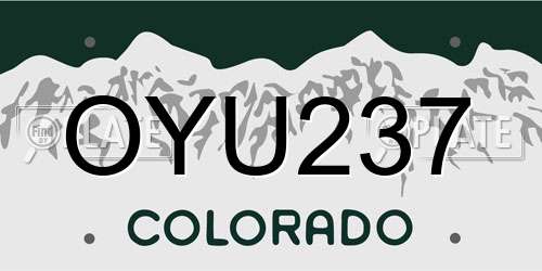 OYU237 Colorado License Plate