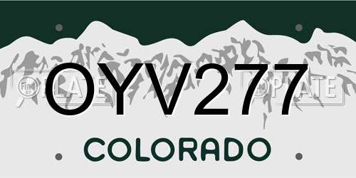 OYV277 Colorado License Plate