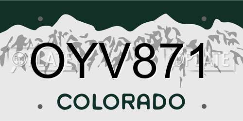 OYV871 Colorado License Plate