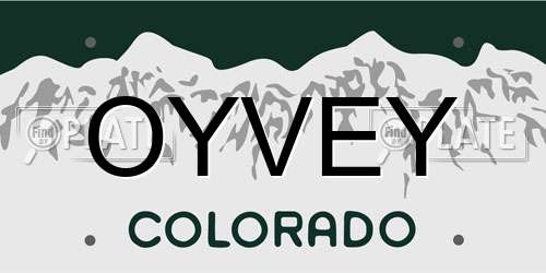 OYVEY Colorado License Plate