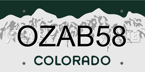 OZAB58 Colorado License Plate