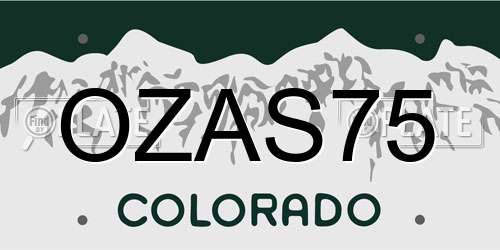 OZAS75 Colorado License Plate