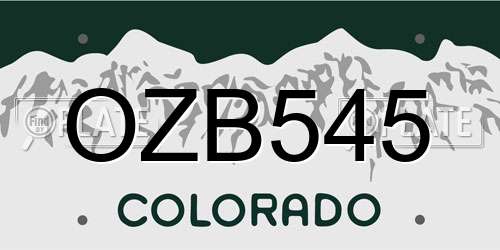 OZB545 Colorado License Plate