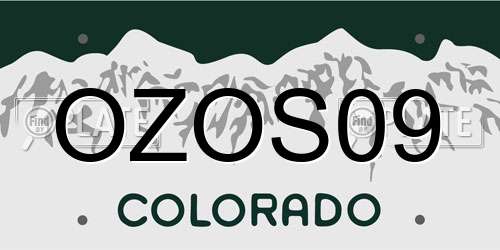 OZOS09 Colorado License Plate