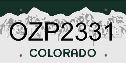 OZP2331 Colorado License Plate