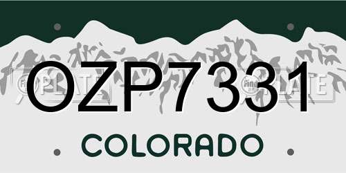 OZP7331 Colorado License Plate